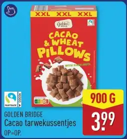 ALDI Golden bridge Cacao tarwekussentjes aanbieding