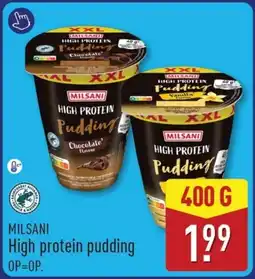 ALDI Milsani High protein pudding aanbieding