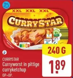 ALDI Currystar Curryworst in pittige curryketchup aanbieding