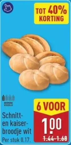 ALDI Schnitt en Kaiserbroodje wit aanbieding