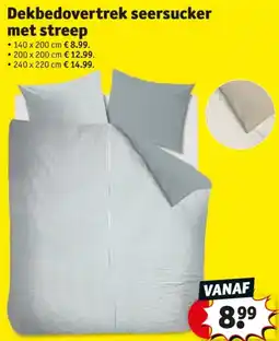 Kruidvat Dekbedovertrek seersucker met streep aanbieding