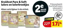 Kruidvat Kruidvat Pure & Soft Luiers en Luierbroekjes aanbieding