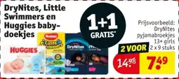Kruidvat DryNites, Little Swimmers en Huggies babydoekjes aanbieding