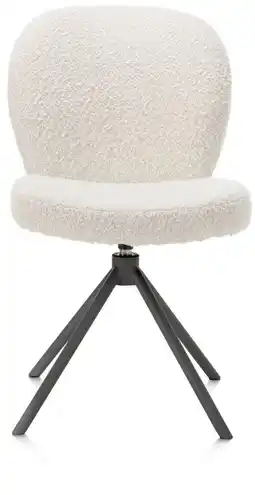 Xooon Jaxon, eetkamerstoel - graphiet frame - draaibaar - stof Brioni - ivoor aanbieding