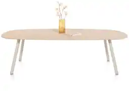 Xooon Niora, eetkamertafel 210 x 110 cm - deens ovaal - metalen poot - Silk grey naturel aanbieding