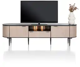 Xooon Aramon, lowboard 210 cm. - 2-deuren + 1-lade + 1-niche (+ LED) aanbieding