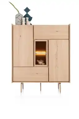 Xooon Valgard, highboard 120 cm - 2-deuren + 2-laden + 2-niches (+ LED) aanbieding