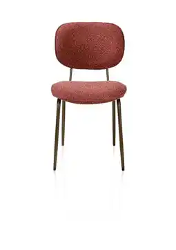 Xooon Lexi, eetkamerstoel - steelbrown - stof Cloudy - koper aanbieding