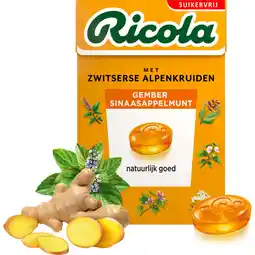 Albert Heijn Ricola Gember sinaasappelmunt suikervrij aanbieding