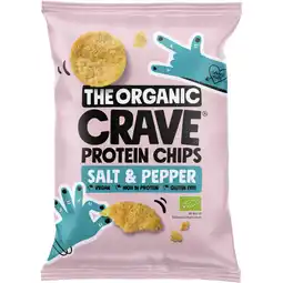 Albert Heijn The Organic Crave Protein chips salt & pepper aanbieding