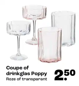Kwantum Coupe of drinkglas Poppy aanbieding