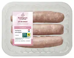 PLUS PLUS Boerentrots Varkenssaucijzen 3 st aanbieding