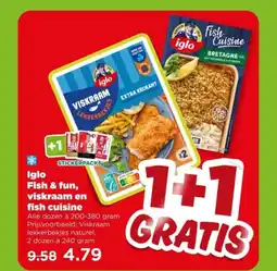 PLUS Iglo Fish & fun, viskraam en fish cuisine aanbieding
