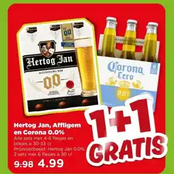 PLUS Hertog Jan, Affligem en Corona 0.0% aanbieding