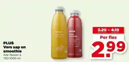 PLUS PLUS Vers sap en smoothie aanbieding