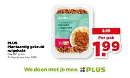 PLUS PLUS Plantaardig gekruid rulgehakt aanbieding