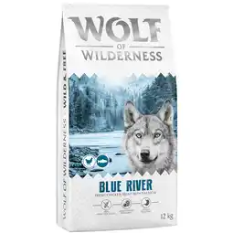 Zooplus Wolf of Wilderness Adult Blue River Zalm - graanvrij - Dubbelpaket: 2 x 12 kg Nieuw aanbieding