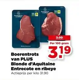 PLUS Boerentrots van PLUSBoerentrots van PLUS Blonde d'Aquitaine Entrecote en ribeye aanbieding