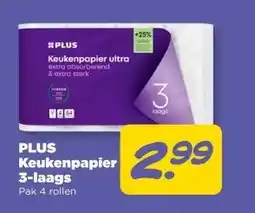 PLUS PLUS Keukenpapier 3-laags aanbieding