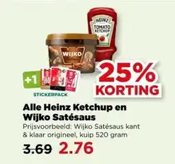 PLUS Alle Heinz Ketchup en Wijko Satésaus aanbieding