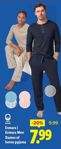 Lidl Esmara / Esmara Men Dames of heren pyjama aanbieding