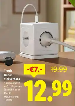 Lidl Tronic Kubus Stekker Doos aanbieding