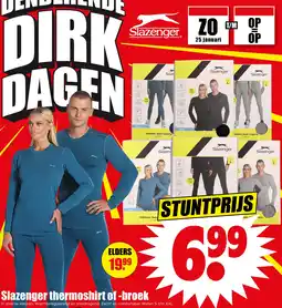 Dirk Slazenger thermoshirt of broek aanbieding