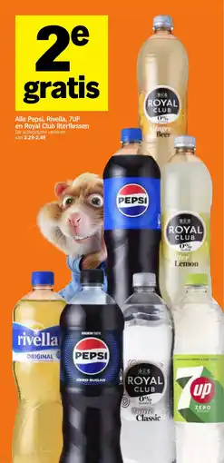 Albert Heijn Alle Pepsi, Rivella, 7UP en Royal Club literflessen aanbieding
