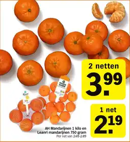 Albert Heijn AH Mandarijnen en Leanri mandarijnen aanbieding