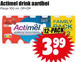 Dirk Actimel drink aardbei aanbieding