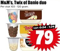 Dirk M&M's, Twix of Danio duo aanbieding