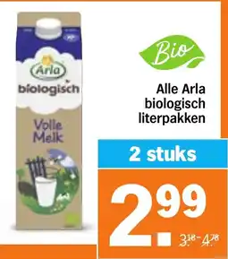 Albert Heijn Alle Arla biologisch literpakken aanbieding
