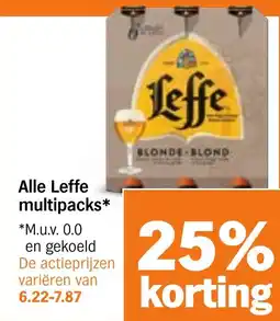 Albert Heijn Alle Leffe multipacks aanbieding