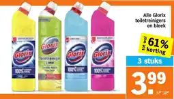 Albert Heijn Alle Glorix toiletreinigers en bleek aanbieding