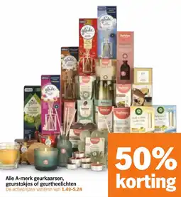 Albert Heijn Alle A-merk Geurkaarsen, Geurstokjes of Geurtheelichten aanbieding