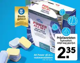 Albert Heijn AH Power All-in-1 Vaatwastabletten aanbieding