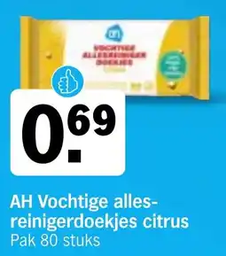 Albert Heijn AH Vochtige Alles reinigerdoekjes citrus aanbieding