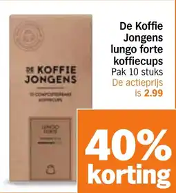 Albert Heijn De Koffie Jongens lungo forte Koffiecups aanbieding