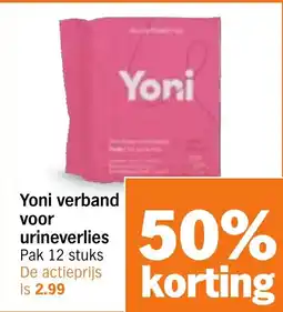 Albert Heijn Yoni verband voor urineverlies aanbieding