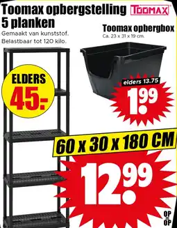 Dirk Toomax opbergstelling 5 planken aanbieding