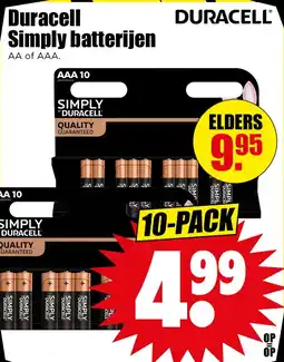 Dirk Duracell Simply batterijen aanbieding