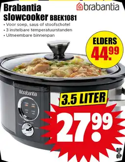 Dirk Brabantia slowcooker BBEK1081 aanbieding