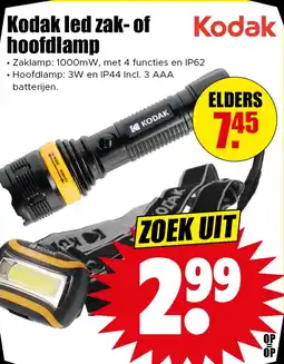 Dirk Kodak led zak of hoofdlamp aanbieding