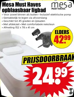 Dirk Mesa Must Haves opblaasbaar ligbad aanbieding