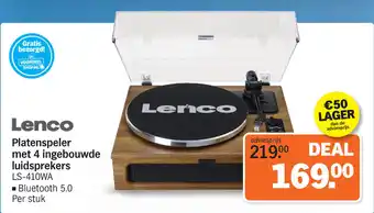 Lenco Platenspeler met 4 ingebouwde luidsprekers LS-410WA