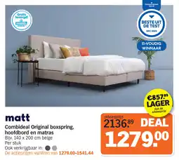 Albert Heijn matt Combideal Original boxspring, hoofdbord en matras aanbieding