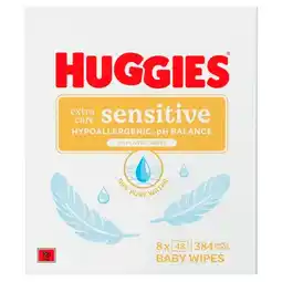 Trekpleister Huggies Extra Care Sensitive Babydoekjes aanbieding