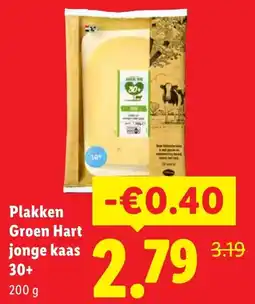 Lidl Plakken Groen Hart jonge kaas 30+ aanbieding