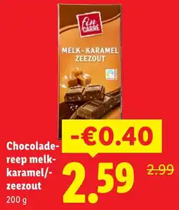 Lidl Chocolade Reep melk karamel / zeezout aanbieding