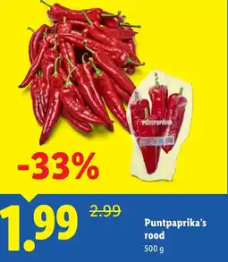 Lidl Puntpaprika's rood aanbieding